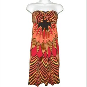 Nicole Miller Floral Burst sleeveless stretch top dress size S